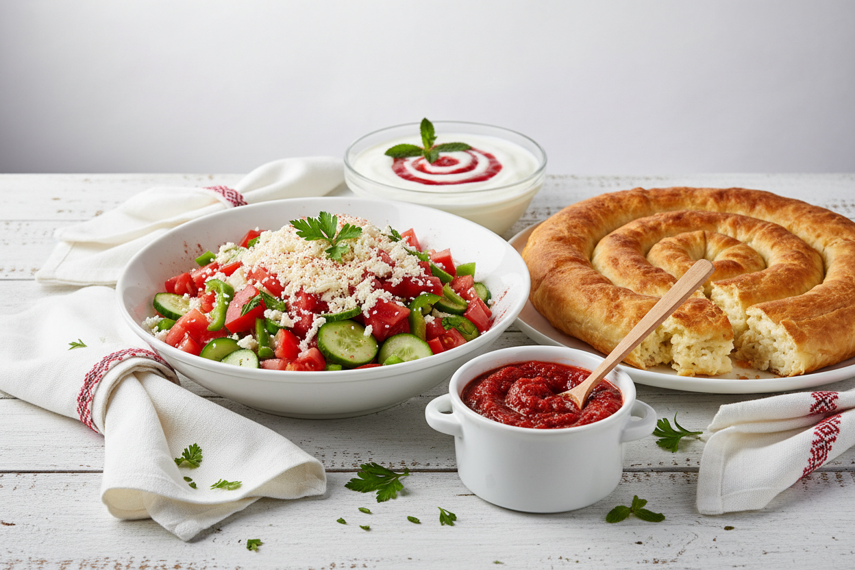Bulgarian food spread